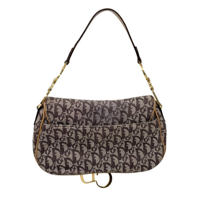Christian Dior Vintage Trotter Monogram Double Saddle Bag Brown Canvas 902347