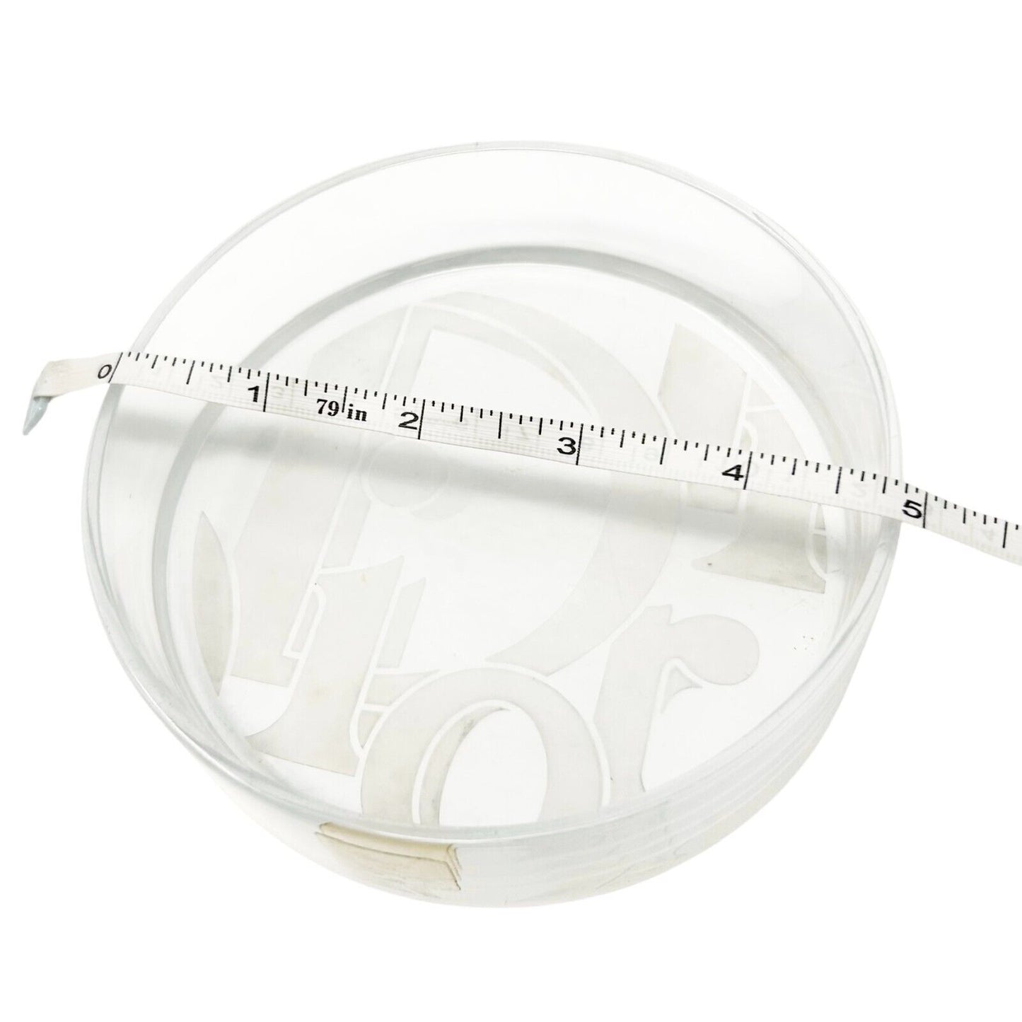 Christian Dior Vintage Logo Ashtray Circle Clear Color Glass
