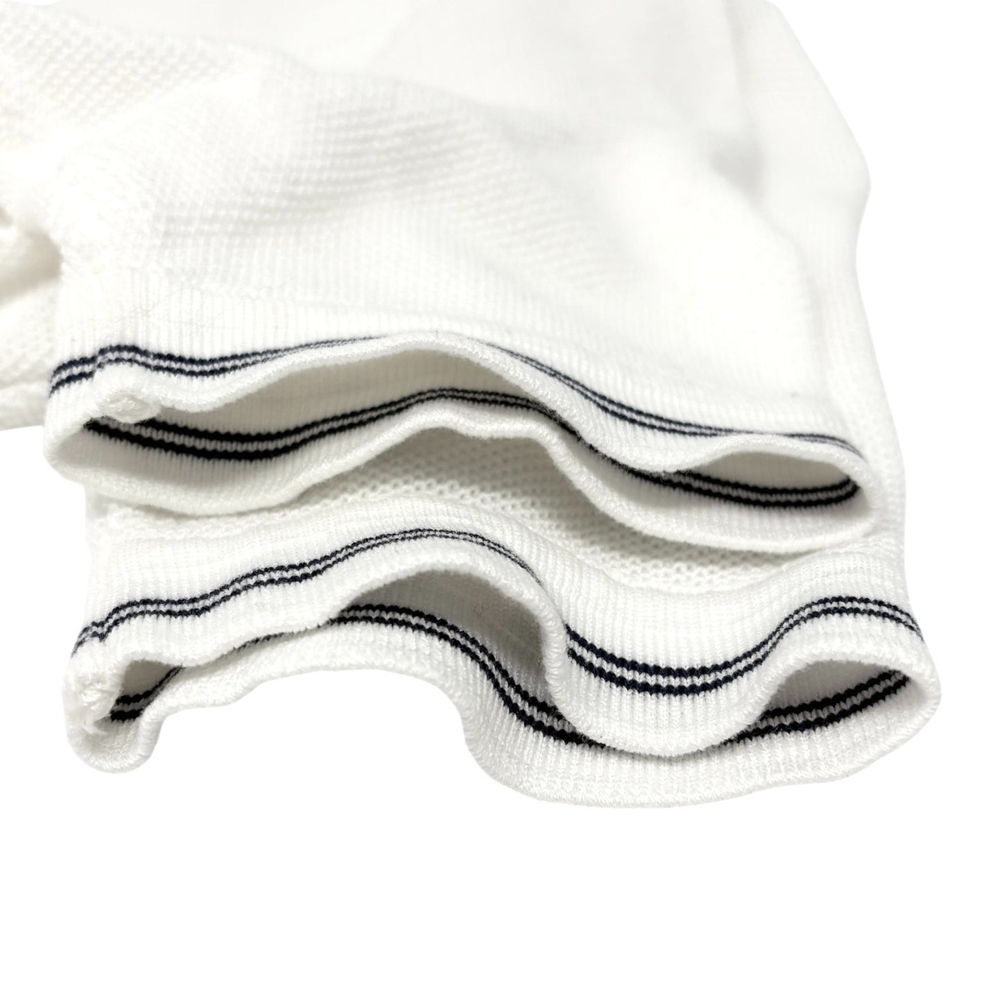 CHANEL Sport Vintage 05P CC Tennis Racket Polo T-shirt Top #42 White Cotton