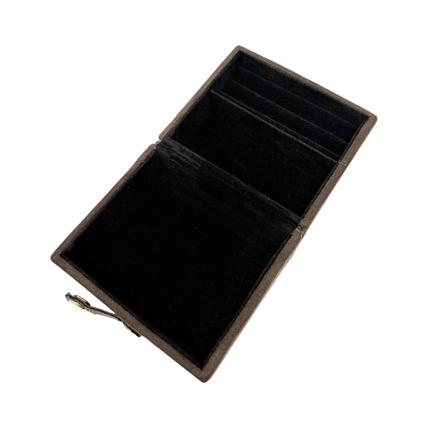 Yves Saint Laurent Vintage YSL Suede Vanity Cosmetic Box Bag Brown Gold 901833