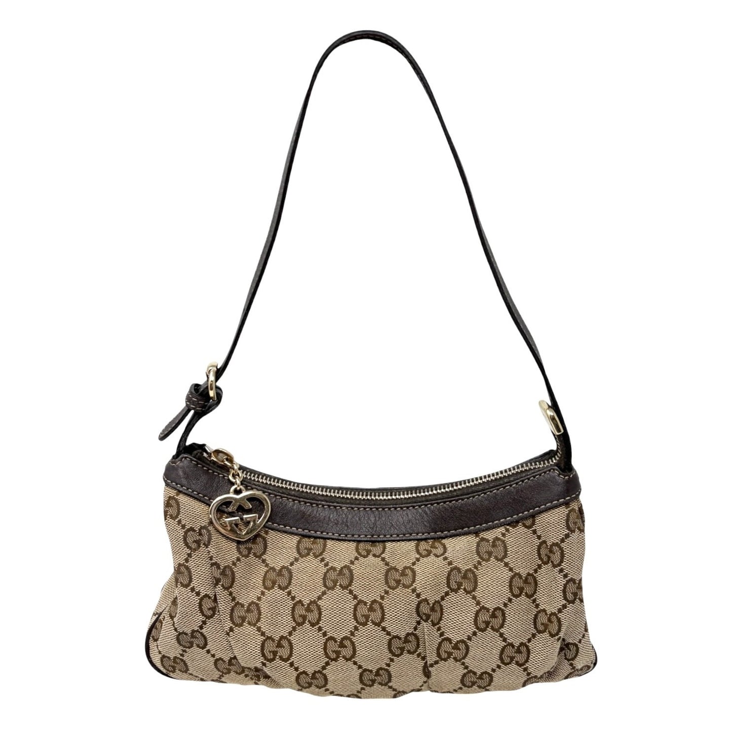 GUCCI Vintage GG Monogram Mini Shoulder Bag Pochette Beige Brown 902410