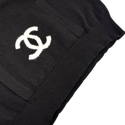 CHANEL Vintage 94A CC Logo Cashmere Pocket Knit Sweater Top Black 902809