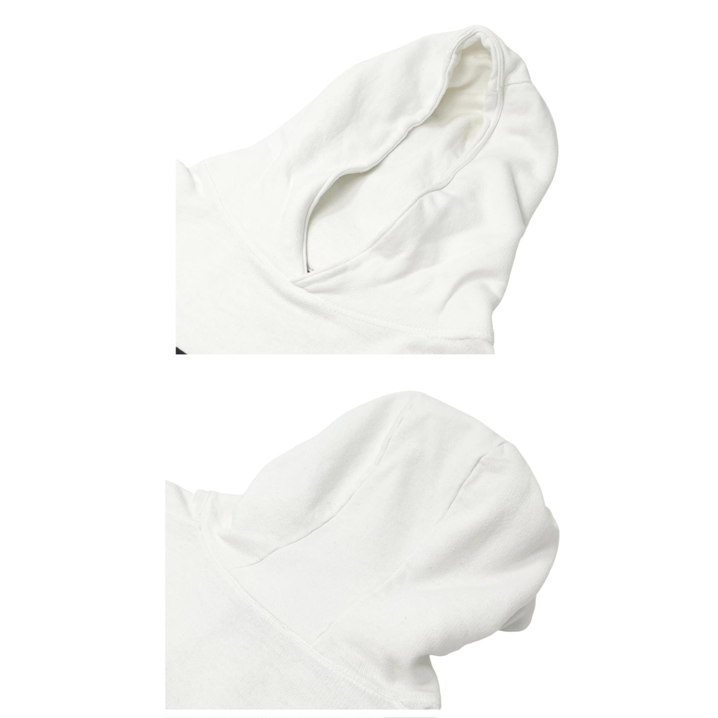 CHANEL Vintage CC Mark Logo Hoodie Sweatshirt Pullover Top White Black Cotton