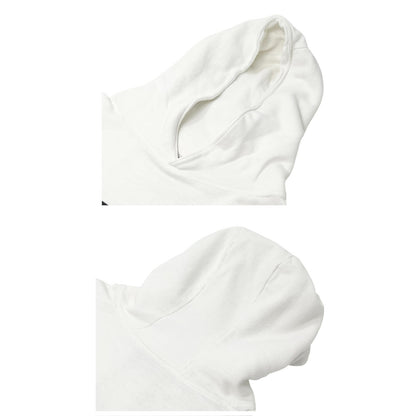 CHANEL Vintage CC Mark Logo Hoodie Sweatshirt Pullover Top White Black Cotton
