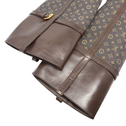 LOUIS VUITTON Vintage LV Monogram Long Boots #37-37.5 Brown Leather 902458