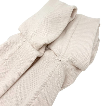 CHANEL Vintage P44576 CC Logo Cashmere Knit Sweater Top #34 Beige Ivory 901966
