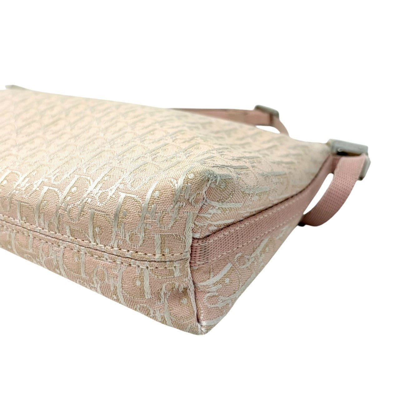 Christian Dior Vintage Trotter Monogram Logo Shoulder Bag Pink Canvas 901819