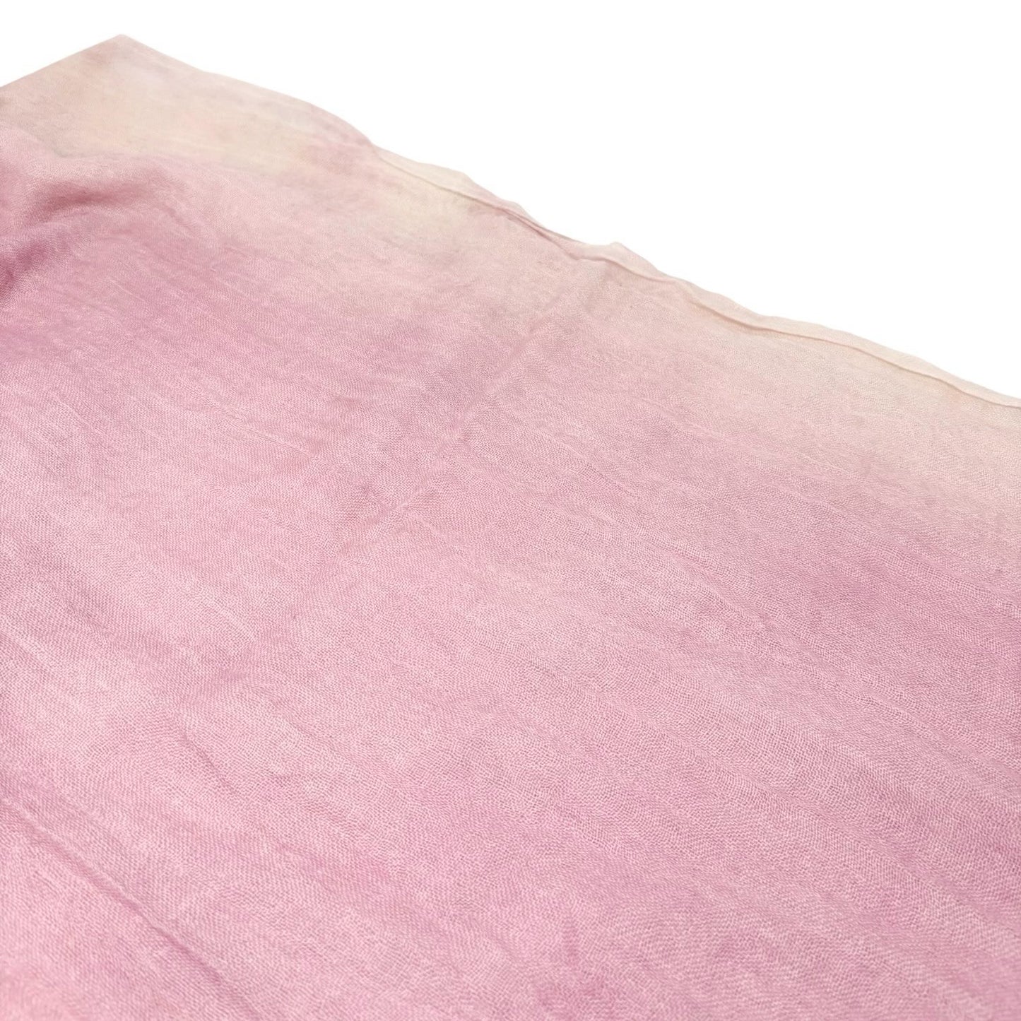 CHANEL Vintage CC Logo Cashmere Scarf Shawl Wrap Gradation Pink Cream