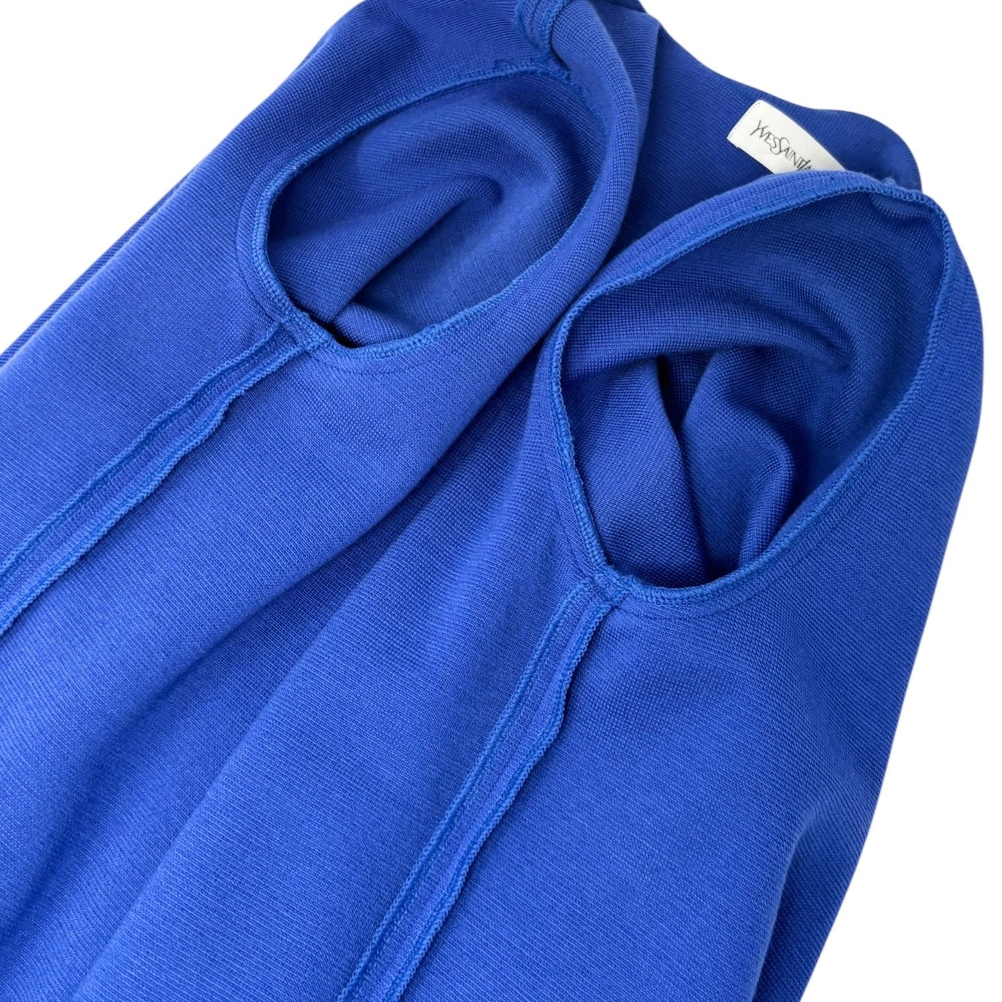 Yves Saint Laurent Vintage YSL Logo Cardigan Top Sweater #M Button Blue