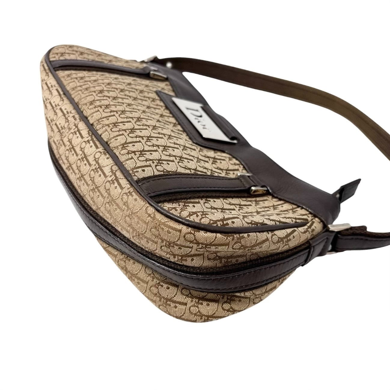 Christian Dior Vintage 2005 Street Chic Monogram Shoulder Bag Beige Brown