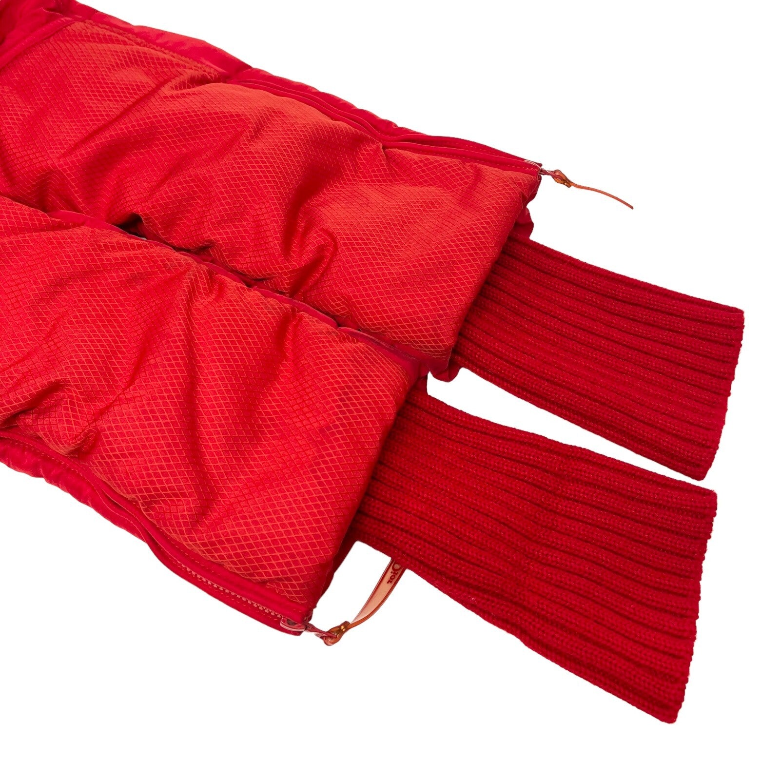 Christian Dior Vintage Logo Puffer Jacket Pants Set #38 Zip Button Red Rank AB