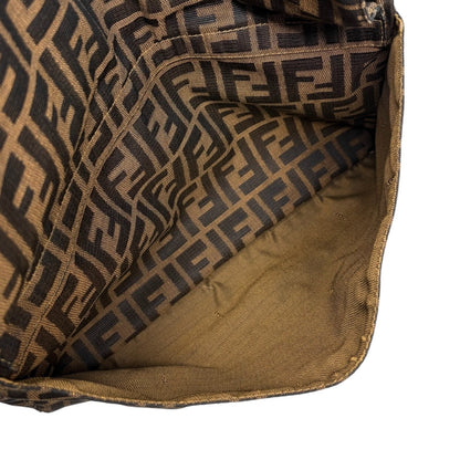 FENDI Vintage FF Zucca Mamma Baguette Pocket Shoulder Bag Brown Canvas 902439