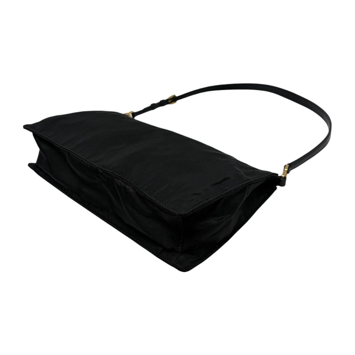 PRADA Vintage Triangle Logo Tessuto Nylon Mini Shoulder Bag Black Good 902380