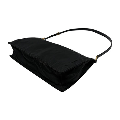 PRADA Vintage Triangle Logo Tessuto Nylon Mini Shoulder Bag Black Good 902380