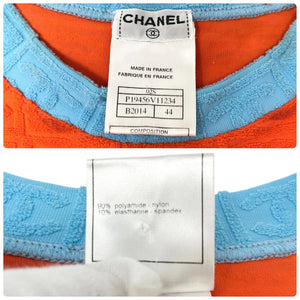 CHANEL Sport Vintage 02S CC Logo Terry Cloth Tank Top #44 Nylon Rank AB