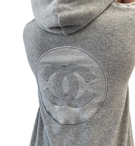 CHANEL Sport Vintage 09C CC Logo Zipped Hoodie #40 Jacket Terry Cloth Gray