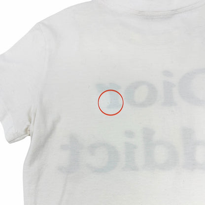 Christian Dior 2002 Vintage Addict Big Logo T-shirt Top #38 White Black Cotton