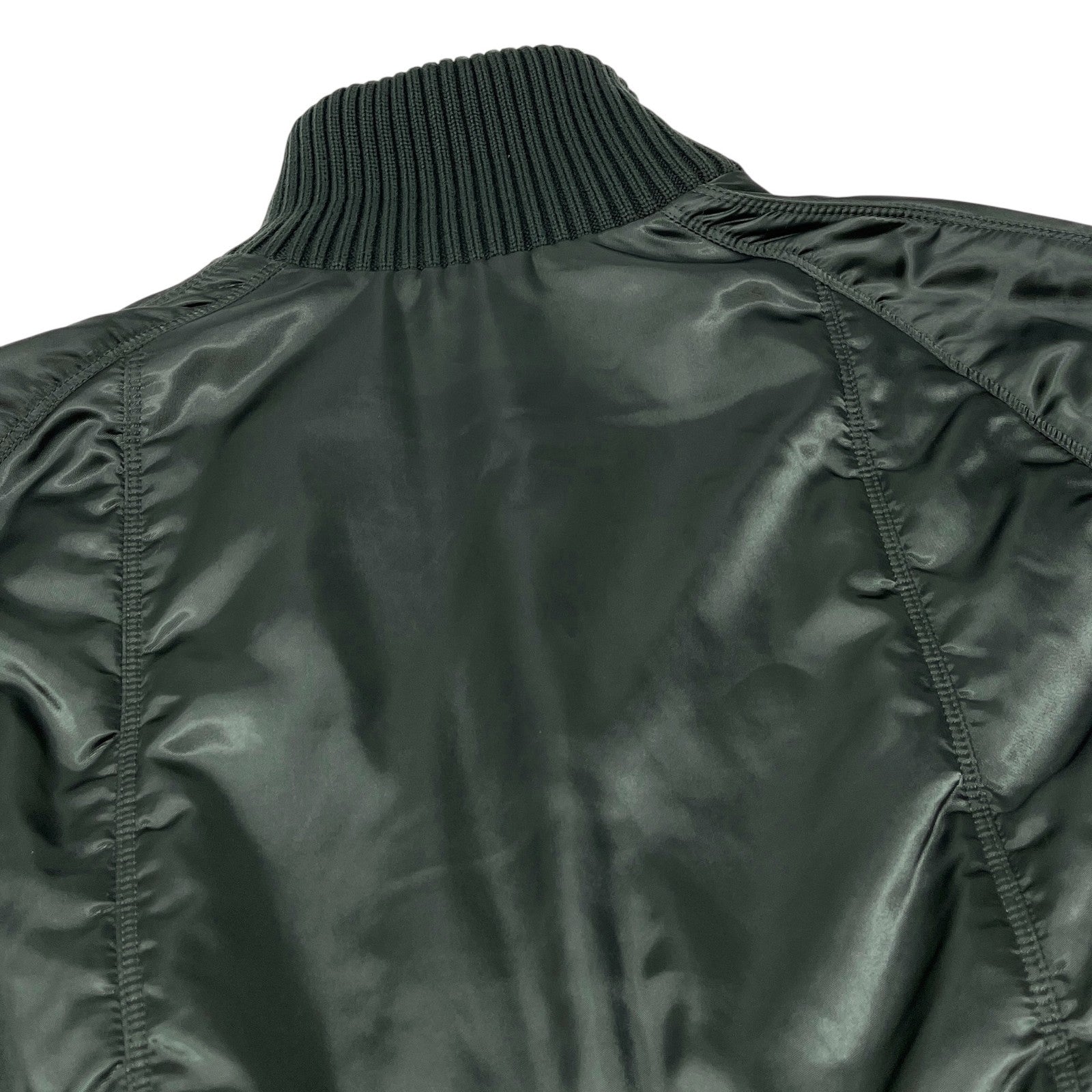 CHANEL Sport Vintage 03A CC Logo Nylon Jacket #38 Rib Knit Zip Green Silver