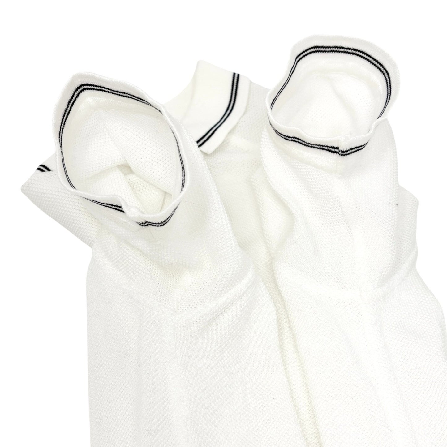 CHANEL Sport Vintage 05P CC Tennis Racket Polo T-shirt Top #42 White Cotton