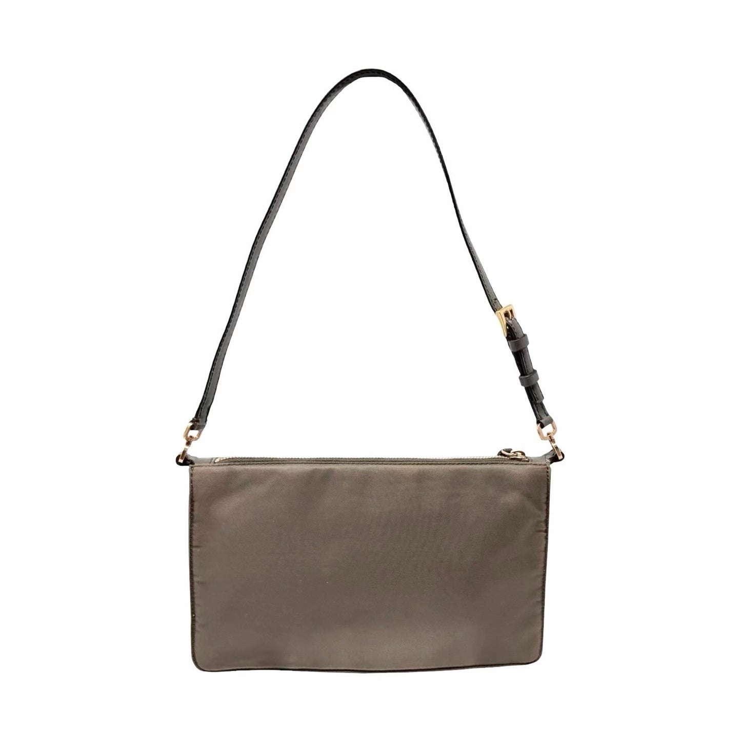 PRADA Vintage Logo Mini Shoulder Bag Pochette Pouch Taupe Gold Nylon 902436