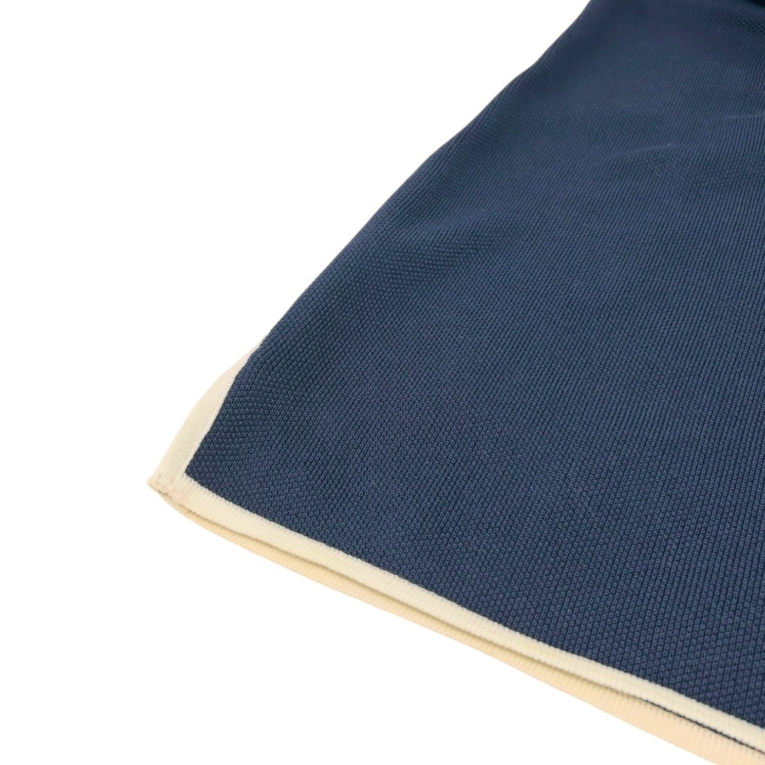 CHANEL Vintage 96C CC Logo Polo Dress One-Piece Button #42 Navy White Cotton