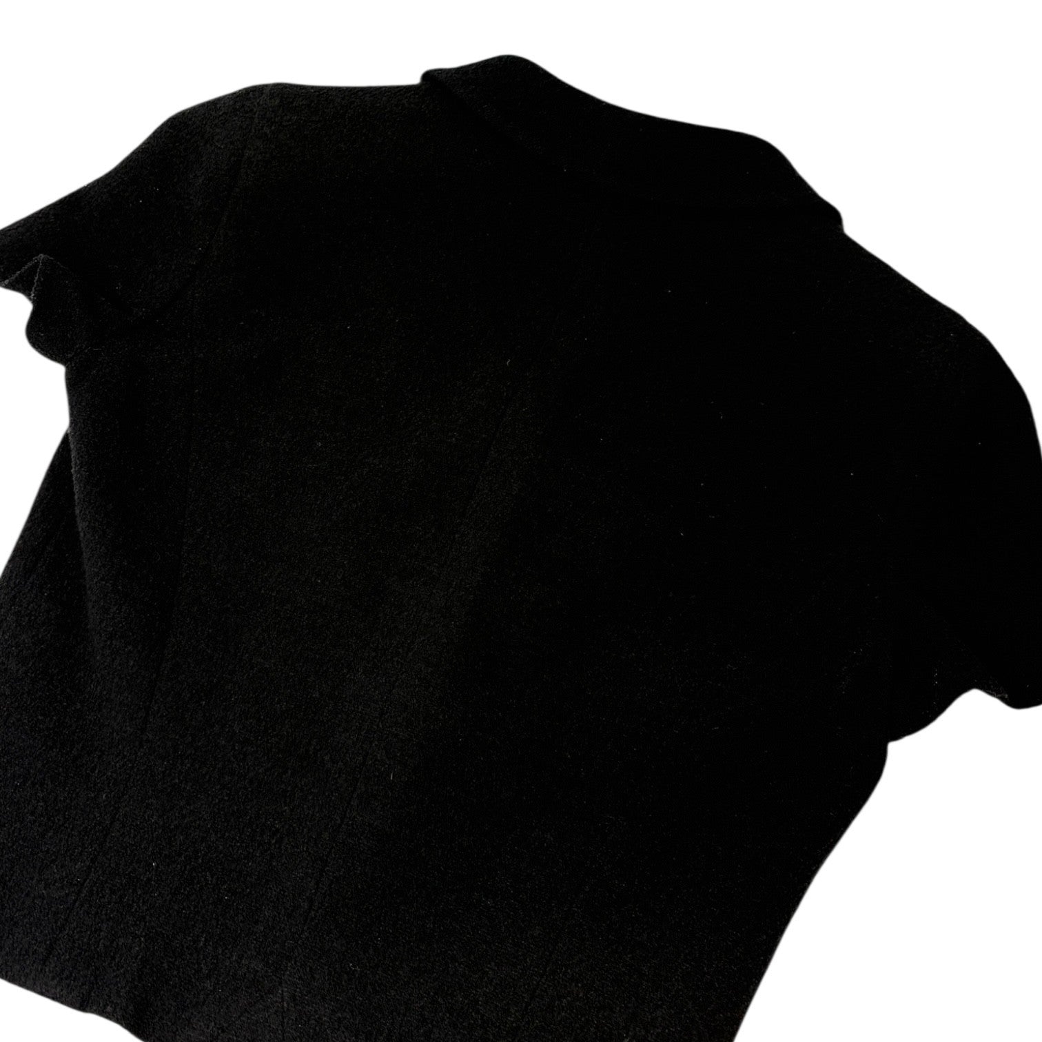 CHANEL Vintage 95P CC Mark Logo Cropped Jacket #36 Button Black Gold Wool