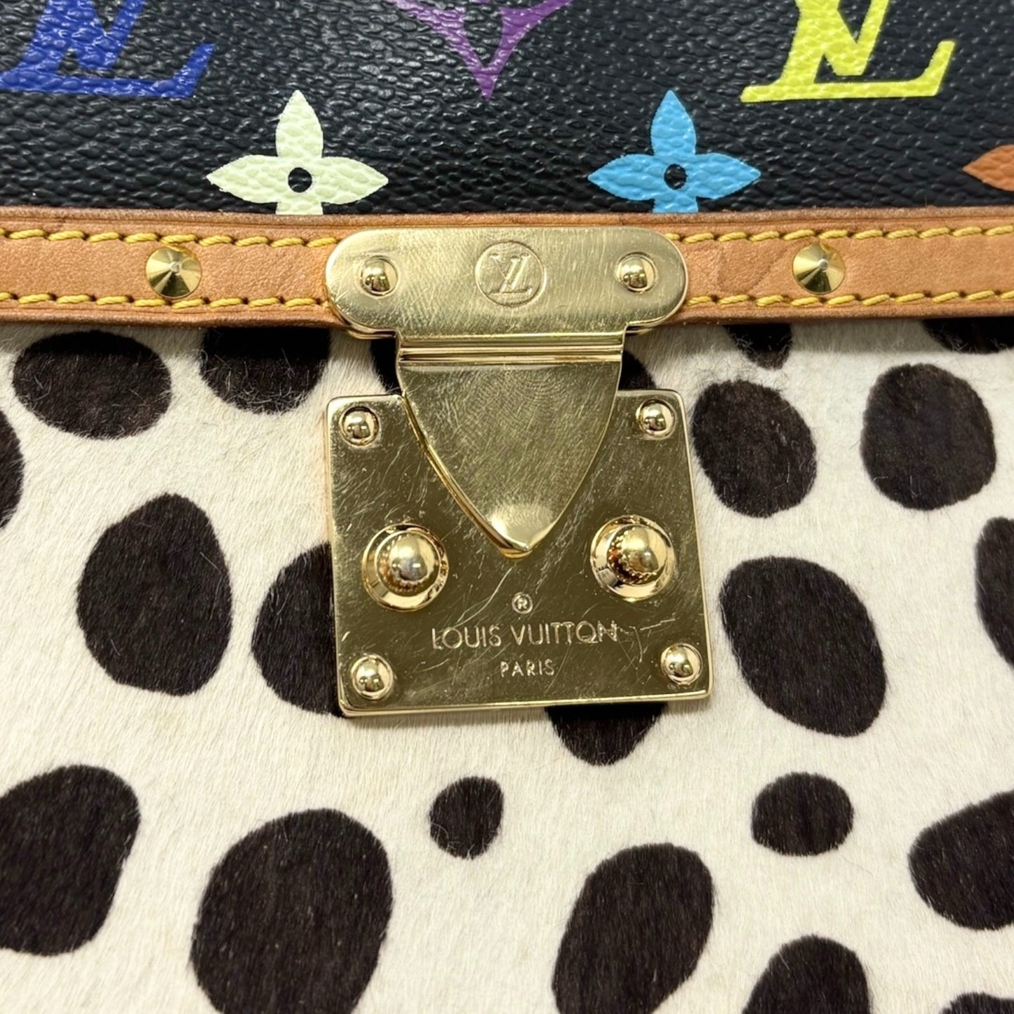LOUIS VUITTON Vintage Monogram Multicolor Sac Dalmatien Mini Bag Pony Calf Hair