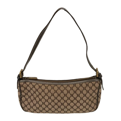 CELINE Vintage Macadam Logo Mini Shoulder Bag Brown Canvas Leather 902291