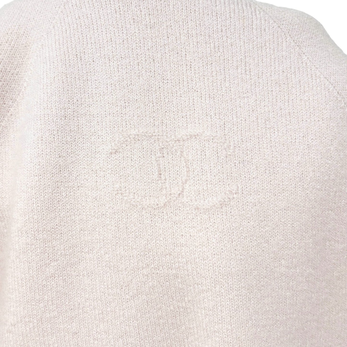 CHANEL Vintage 02A CC Mark Logo Knit T-shirt #38 Top Light Pink Cashmere Rank AB
