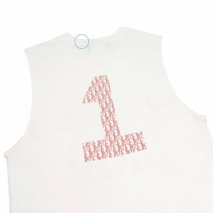 Christian Dior Vintage 2004 J'ADORE Logo Trotter Tank Top #38 White Pink 902365