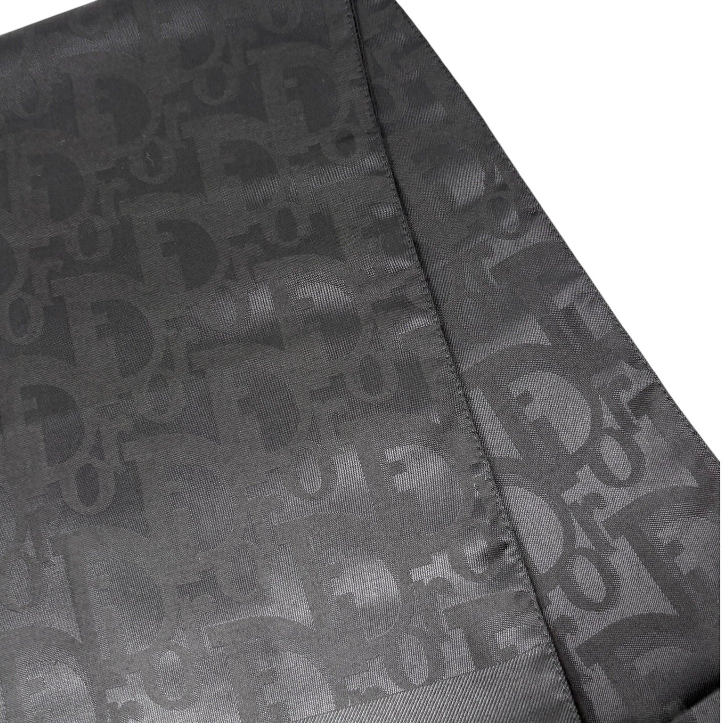 Christian Dior Vintage Trotter Monogram Long Scarf Wrap Silk Black 901831