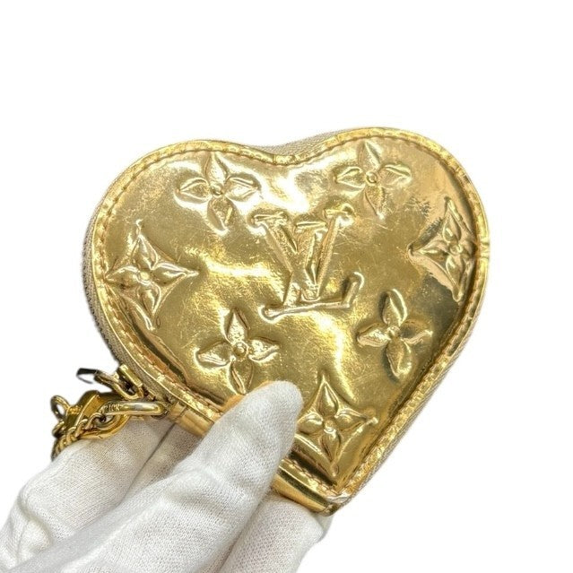 LOUIS VUITTON Vintage Monogram Miroir Porte Monnaie Coeur Purse Coin Case Gold