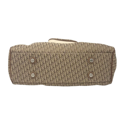 Christian Dior Vintage 2006 Trotter Monogram Shoulder Bag Beige Canvas 902543