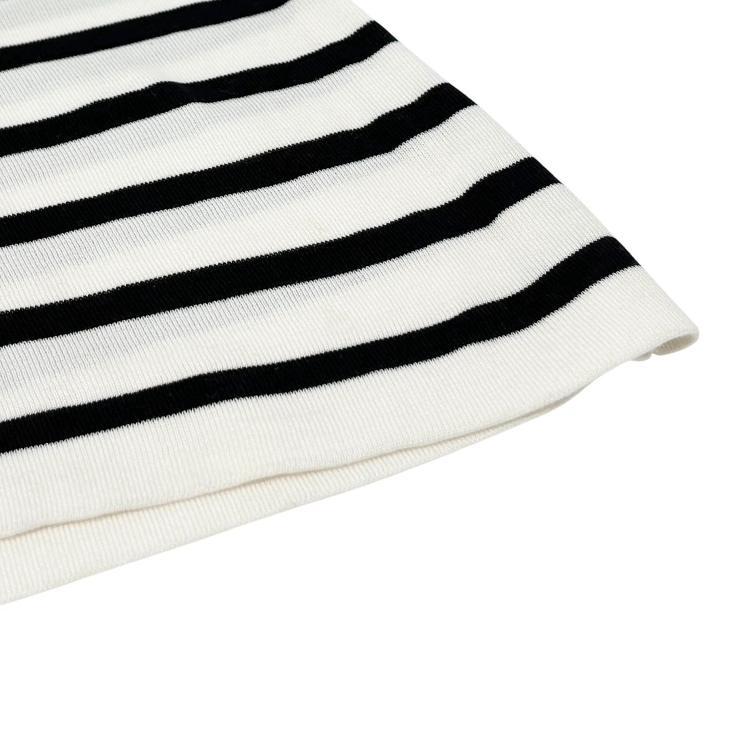 CHANEL Vintage 1994 CC Logo Striped Sleeveless Top #40 Tank White Black Cotton