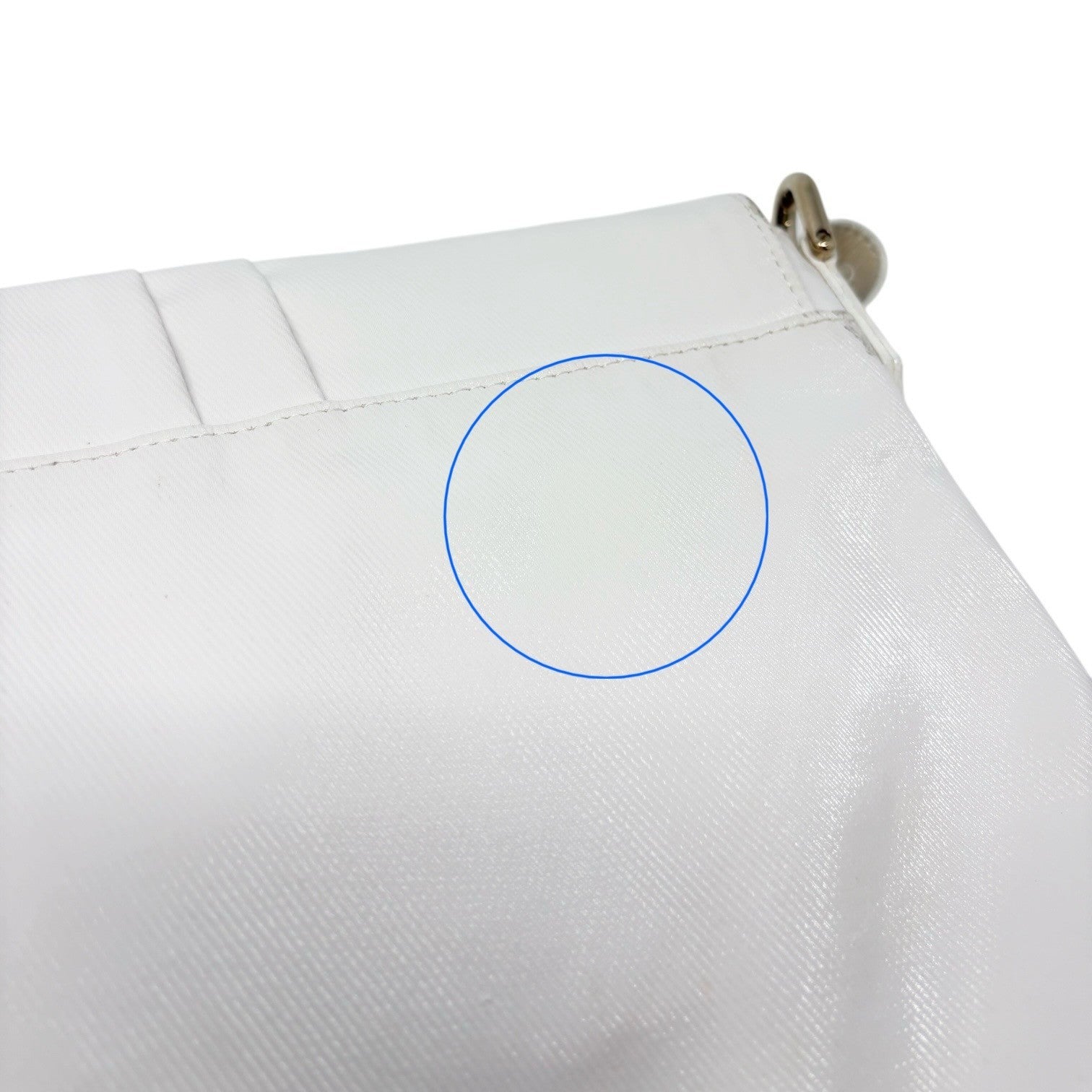 FENDI Vintage FF Logo Mia Mamma Flap Shoulder Bag White Gold Leather Cotton