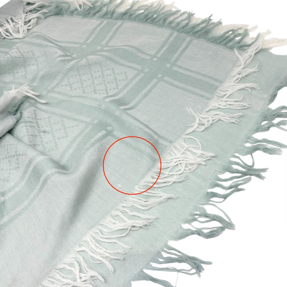 GUCCI Vintage GG Logo Monogram Fox Fur Scarf Shawl Wrap Mint Green 902473