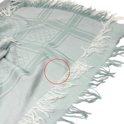 GUCCI Vintage GG Logo Monogram Fox Fur Scarf Shawl Wrap Mint Green 902473