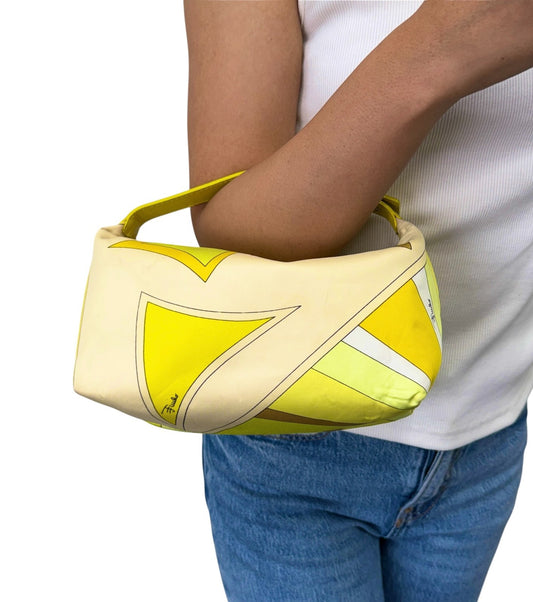 EMILIO PUCCI Vintage Abstract Print Mini Bag Pouch Yellow Multicolor 902434