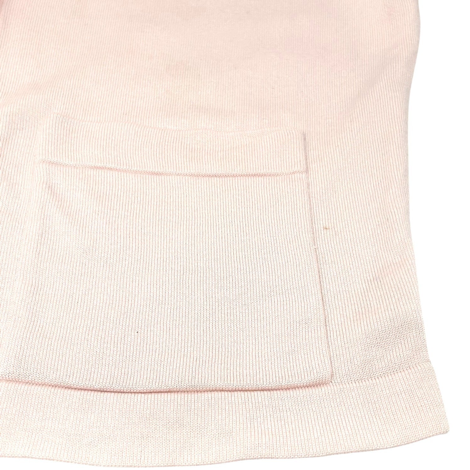 CHANEL Vintage CC Mark Logo Cardigan Pink Cotton Button Long Sleeve Top Pockets