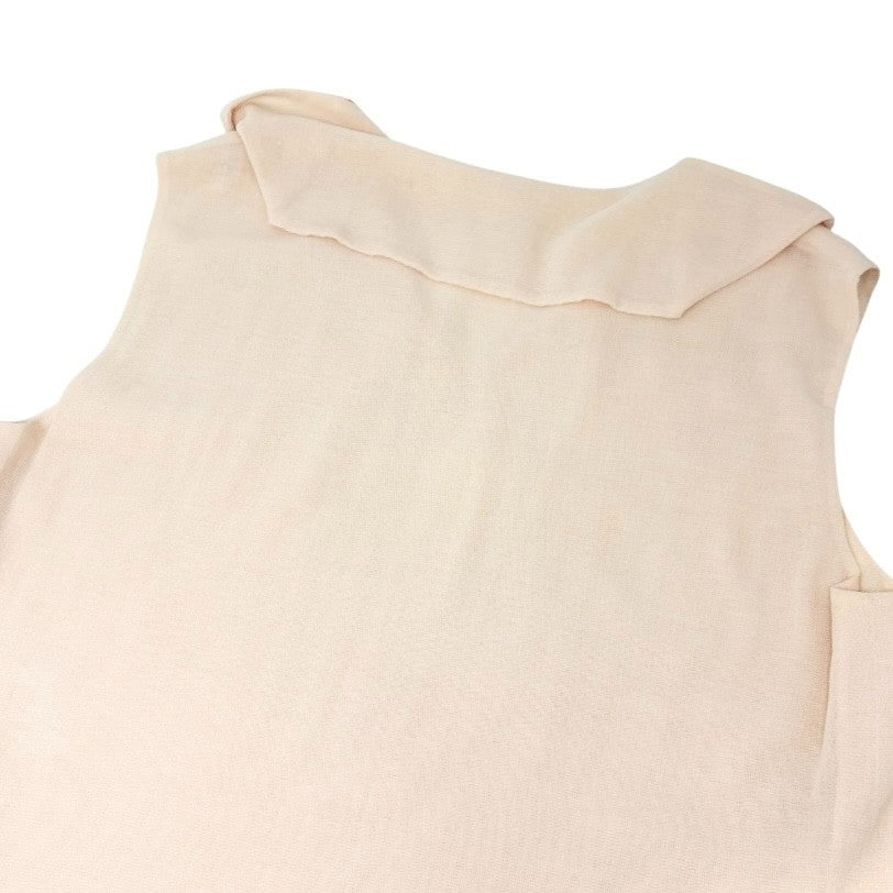 CHANEL Vintage 99P CC Sailor Collar Sleeveless Tank Top Blouse #40 Pink Cotton