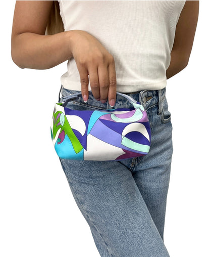 EMILIO PUCCI Vintage Logo Geometric Print Mini Handbag Blue Multicolor 902806