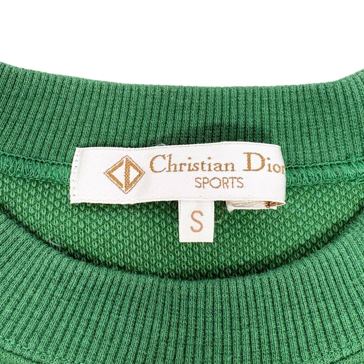 Christian Dior Sports Vintage Logo Sweatshirt Top #S Green White 902839