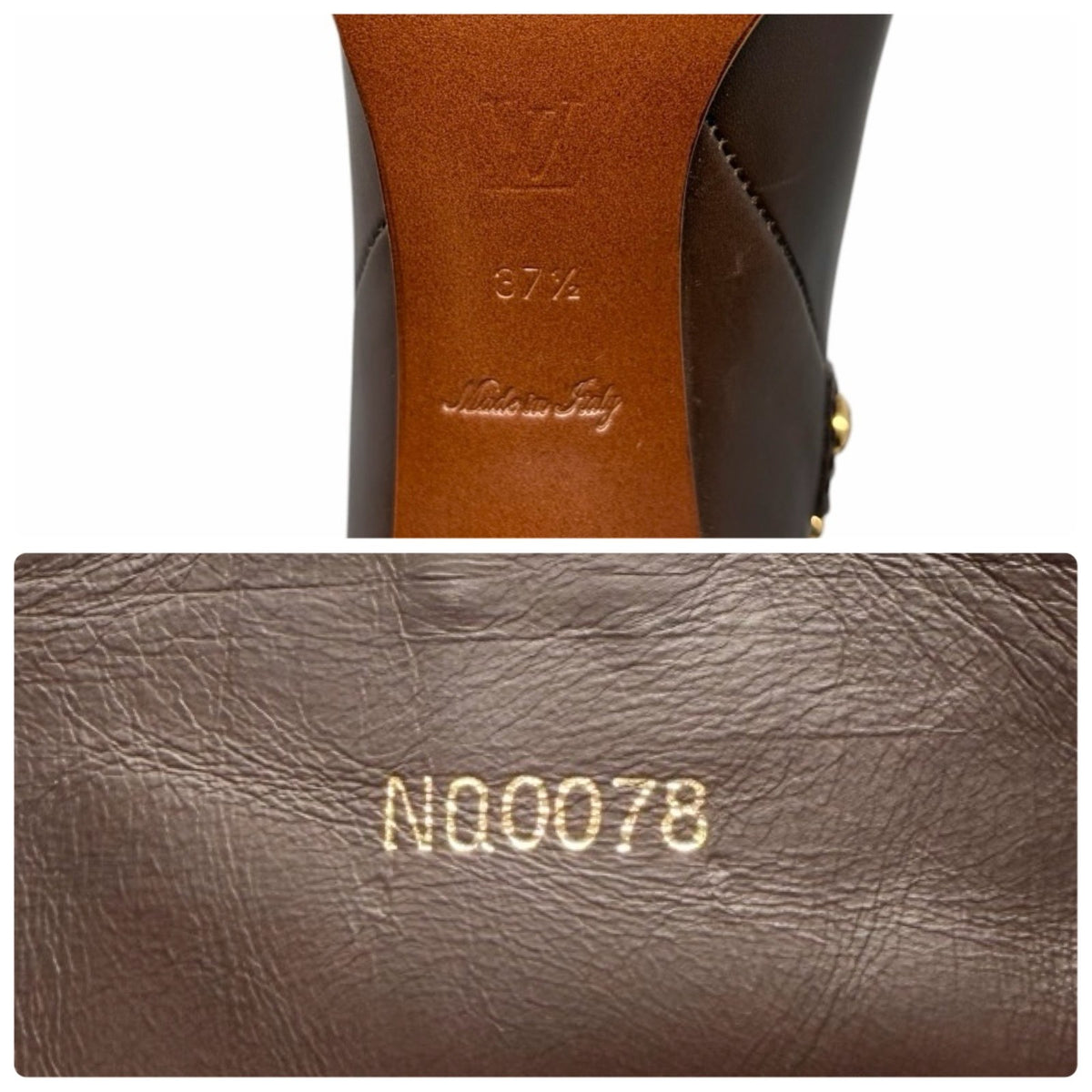 LOUIS VUITTON Vintage LV Monogram Long Boots #37-37.5 Brown Leather 902458