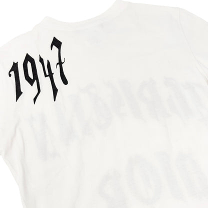 Christian Dior Vintage 2002 Logo T-shirt Top #38 Calligraphy Gothic White Black