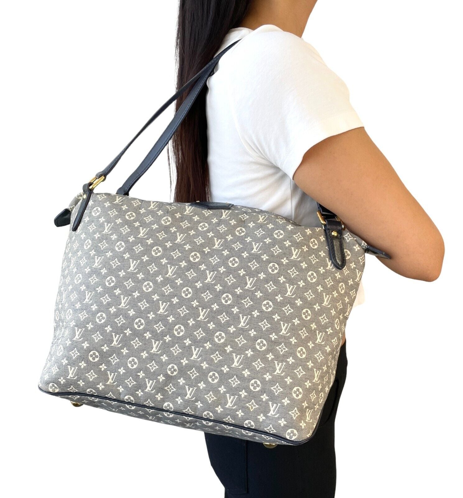 LOUIS VUITTON Vintage Monogram Idylle Ballade Shoulder Bag Dark Blue Canvas