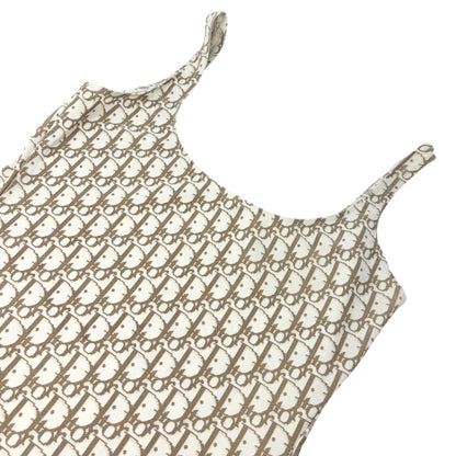 Christian Dior Vintage Logo Trotter Monogram Sleeveless Dress #38 Beige 902287