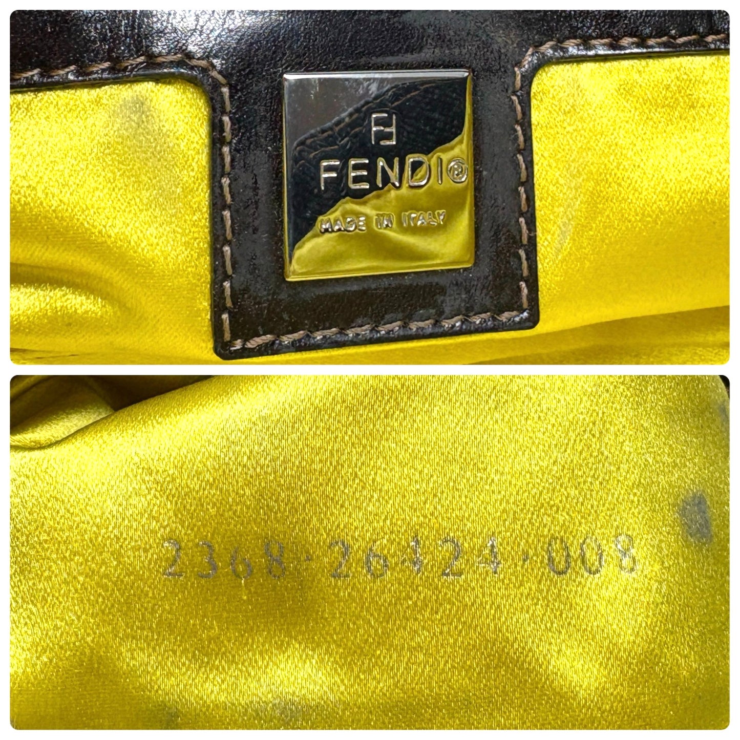 FENDI Vintage Mamma Baguette Denim Shoulder Bag Flower Blue Cotton 901871
