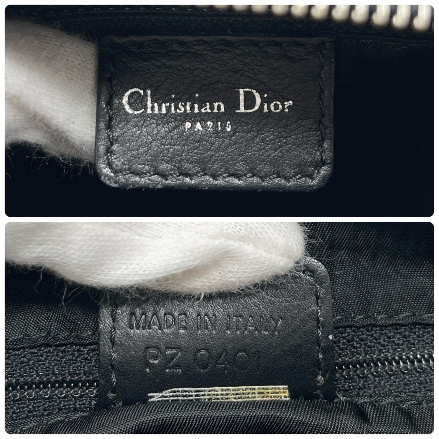 Christian Dior Vintage Mini Bowler Bag Padlock Tie Dye Calf Hair Black Blue