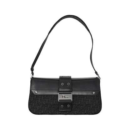 Christian Dior Vintage Street Chic Trotter Monogram Shoulder Bag Black 901846