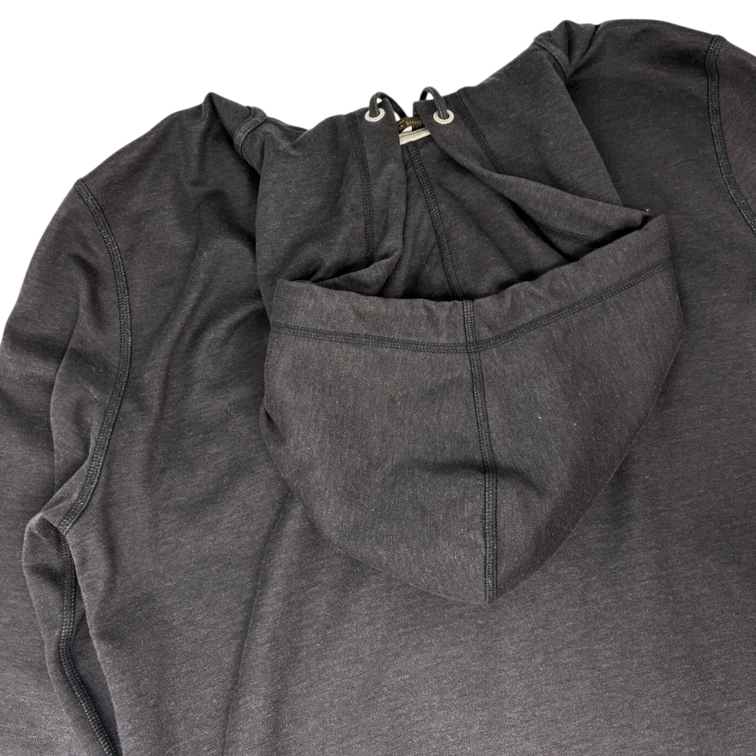 LOUIS VUITTON Vintage LV Logo Full Zip Up Hoodie Jacket Top #S Black Gray Cotton